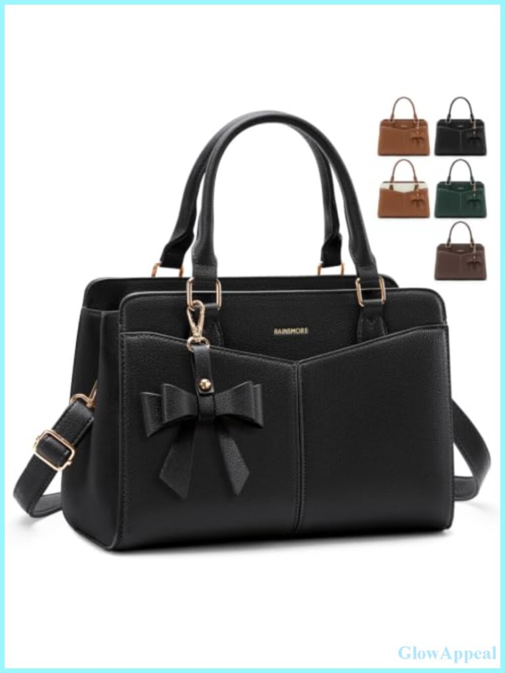 PU Leather Satchel Purse for Women, Work Handbag with Top Handle & Crossbody